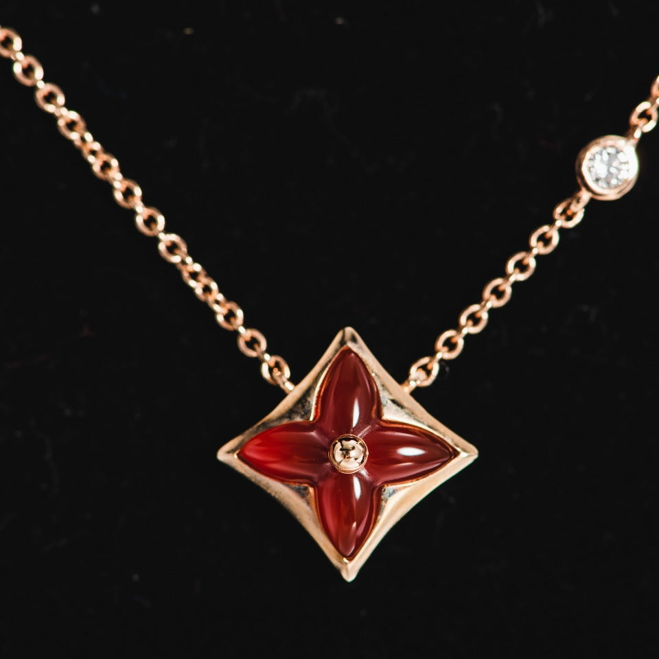 [Spark]STAR NECKLACE PINK GOLD 1 DIAMOND