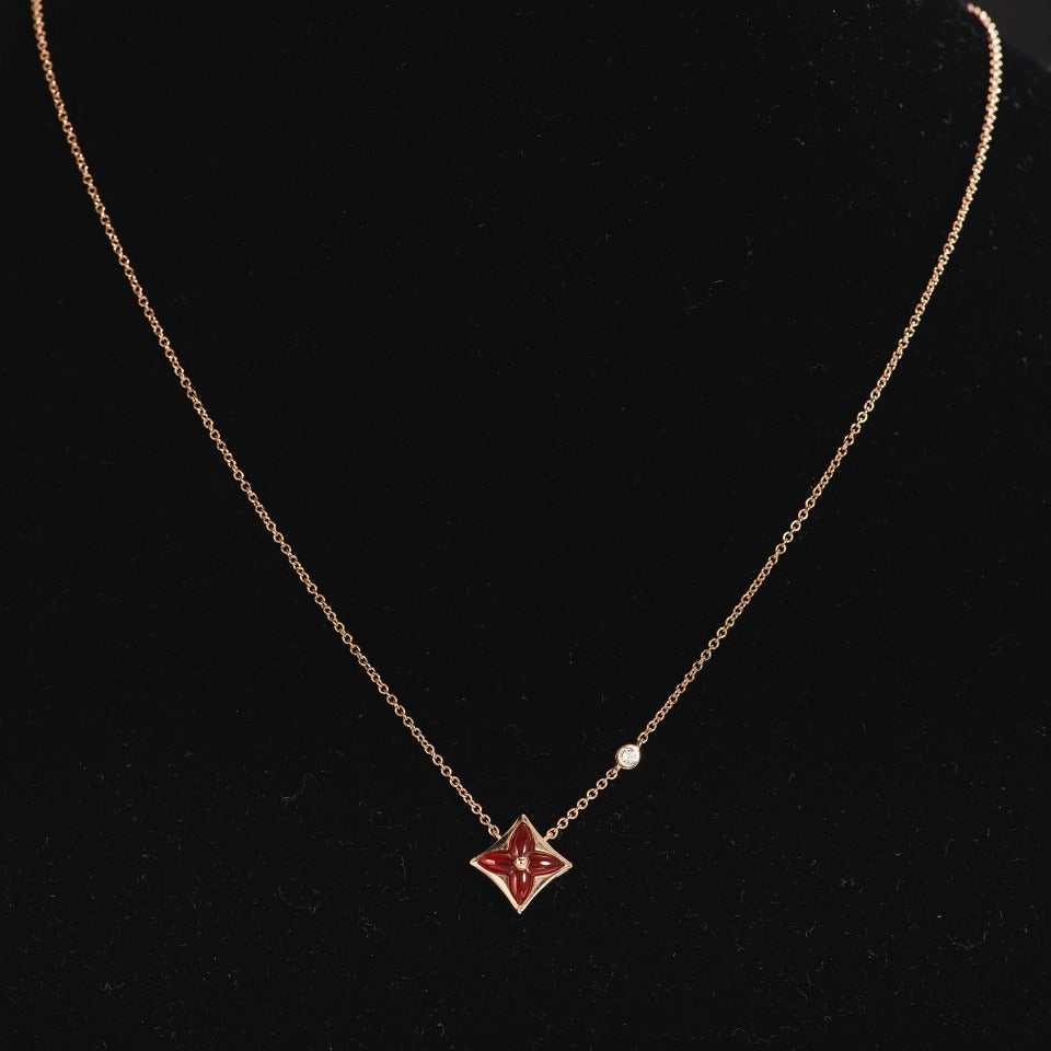 [Spark]STAR NECKLACE PINK GOLD 1 DIAMOND