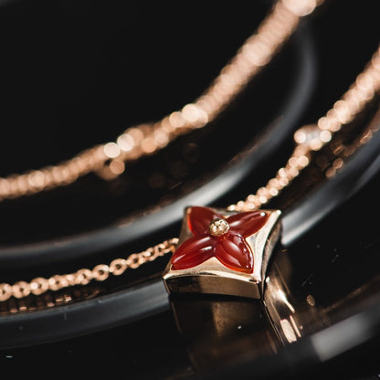 [Spark]STAR NECKLACE PINK GOLD 1 DIAMOND