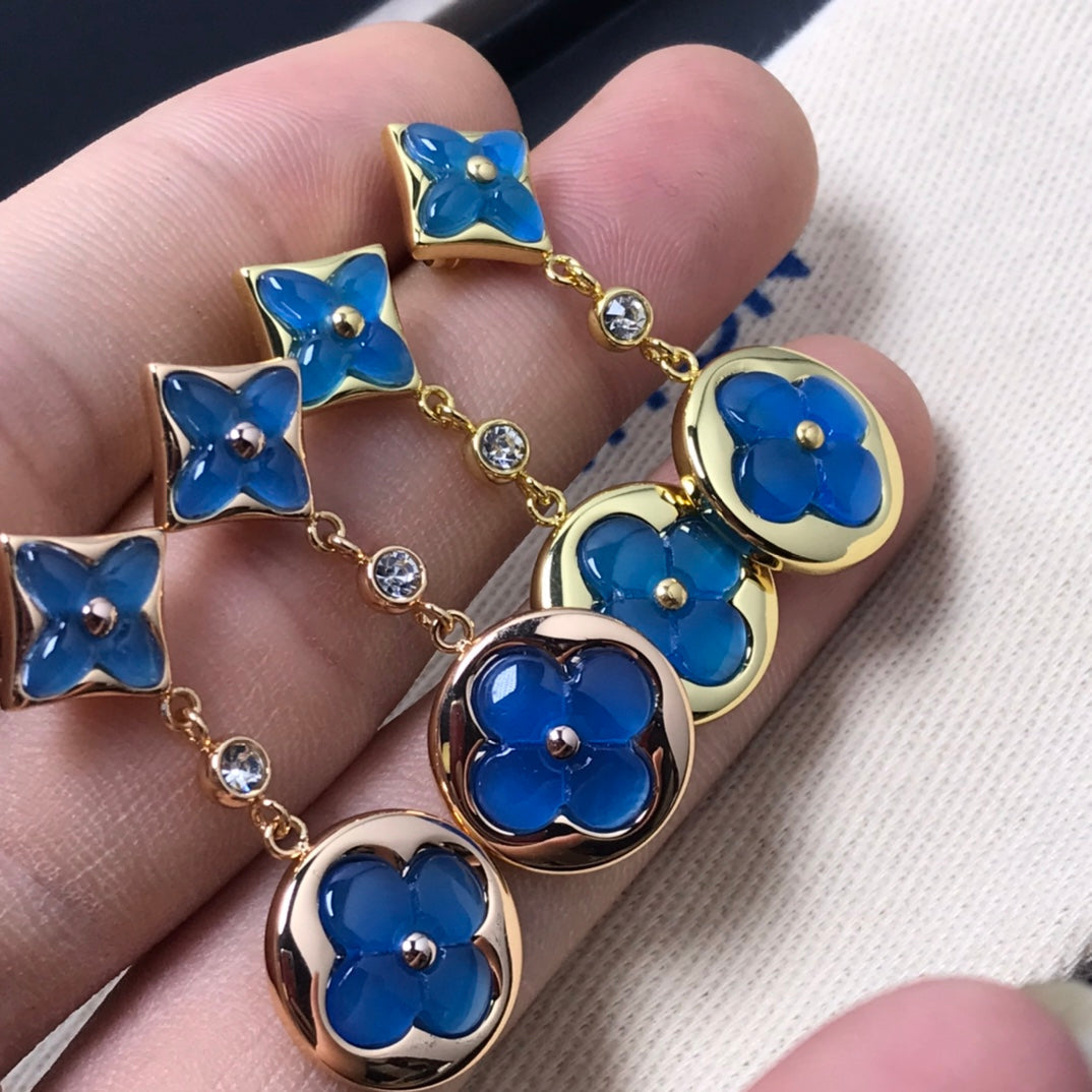 [Spark]STAR AND SUN AGATE DIAMOND EARRINGS