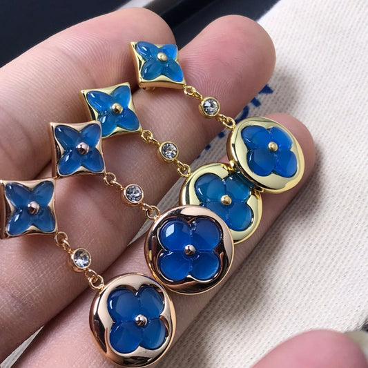 [Spark]STAR AND SUN AGATE DIAMOND EARRINGS