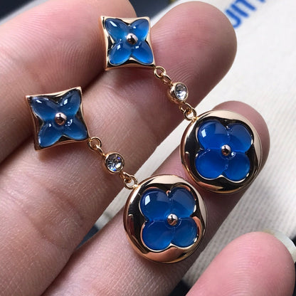 [Spark]STAR AND SUN AGATE DIAMOND EARRINGS