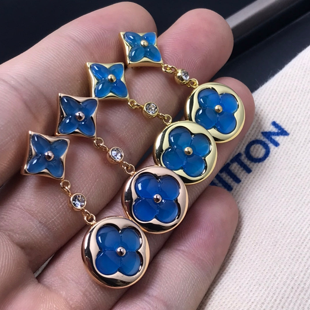 [Spark]STAR AND SUN AGATE DIAMOND EARRINGS