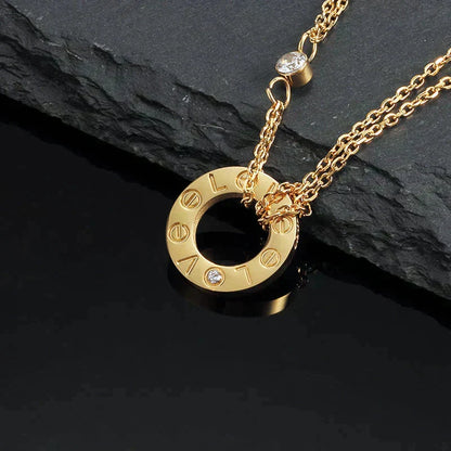 [Spark]LOVE NECKLACE 16MM 2 DIAMONDS