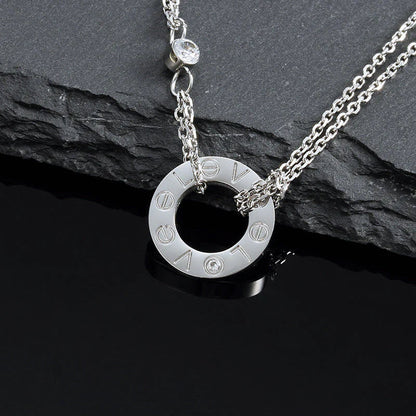 [Spark]LOVE NECKLACE 16MM 2 DIAMONDS