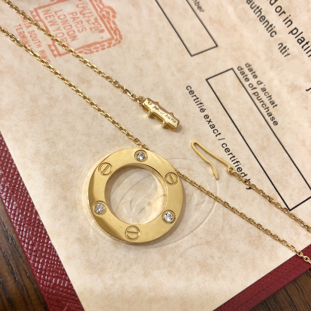 [Spark]LOVE NECKLACE 16MM 3 DIAMONDS