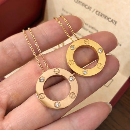 [Spark]LOVE NECKLACE 16MM 3 DIAMONDS