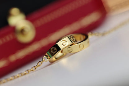 [Spark]LOVE NECKLACE DOUBLE RING GOLD