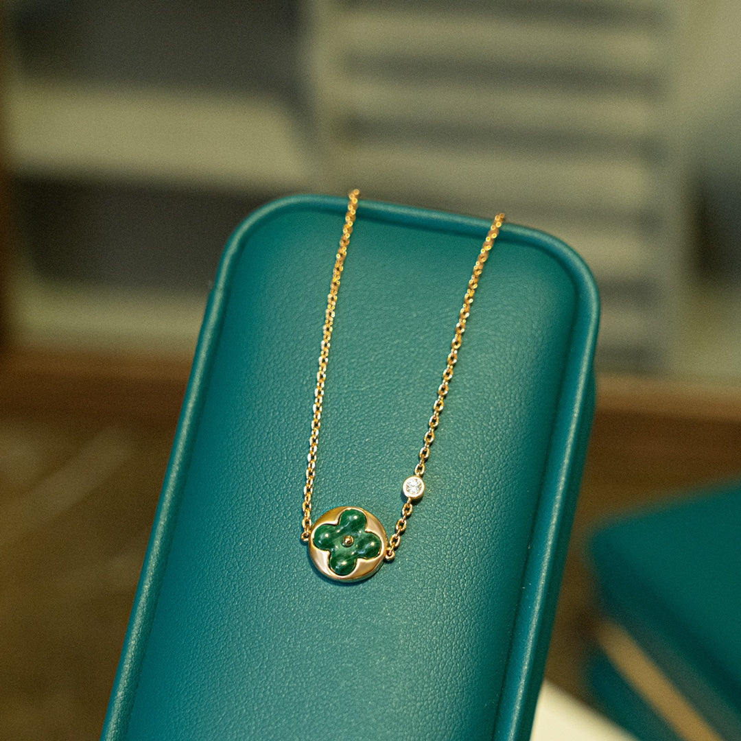 [Spark]SUN MALACHITE 1 DIAMOND PINK GOLD BRACELET