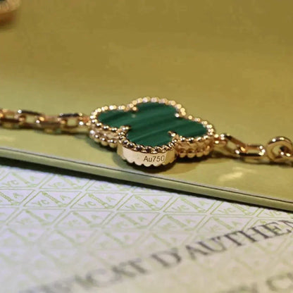 [Spark] CLOVER 5 MOTIF MALACHITE BRACELET COLLECTION