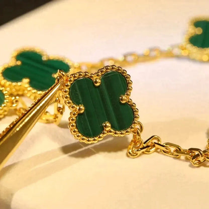 [Spark] CLOVER 5 MOTIF MALACHITE BRACELET COLLECTION