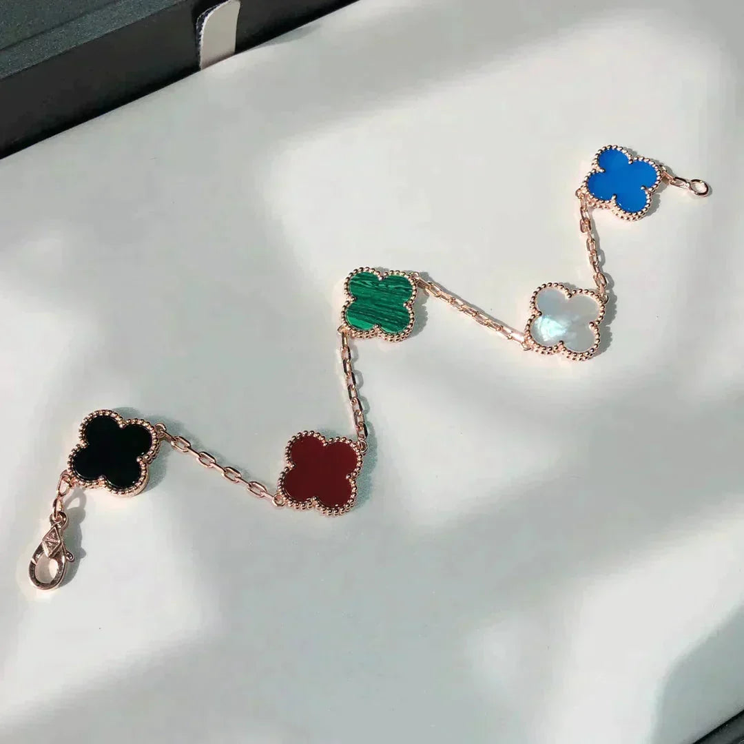 [Spark]CLOVER 5 MOTIFS MULTICOLOR BRACELET