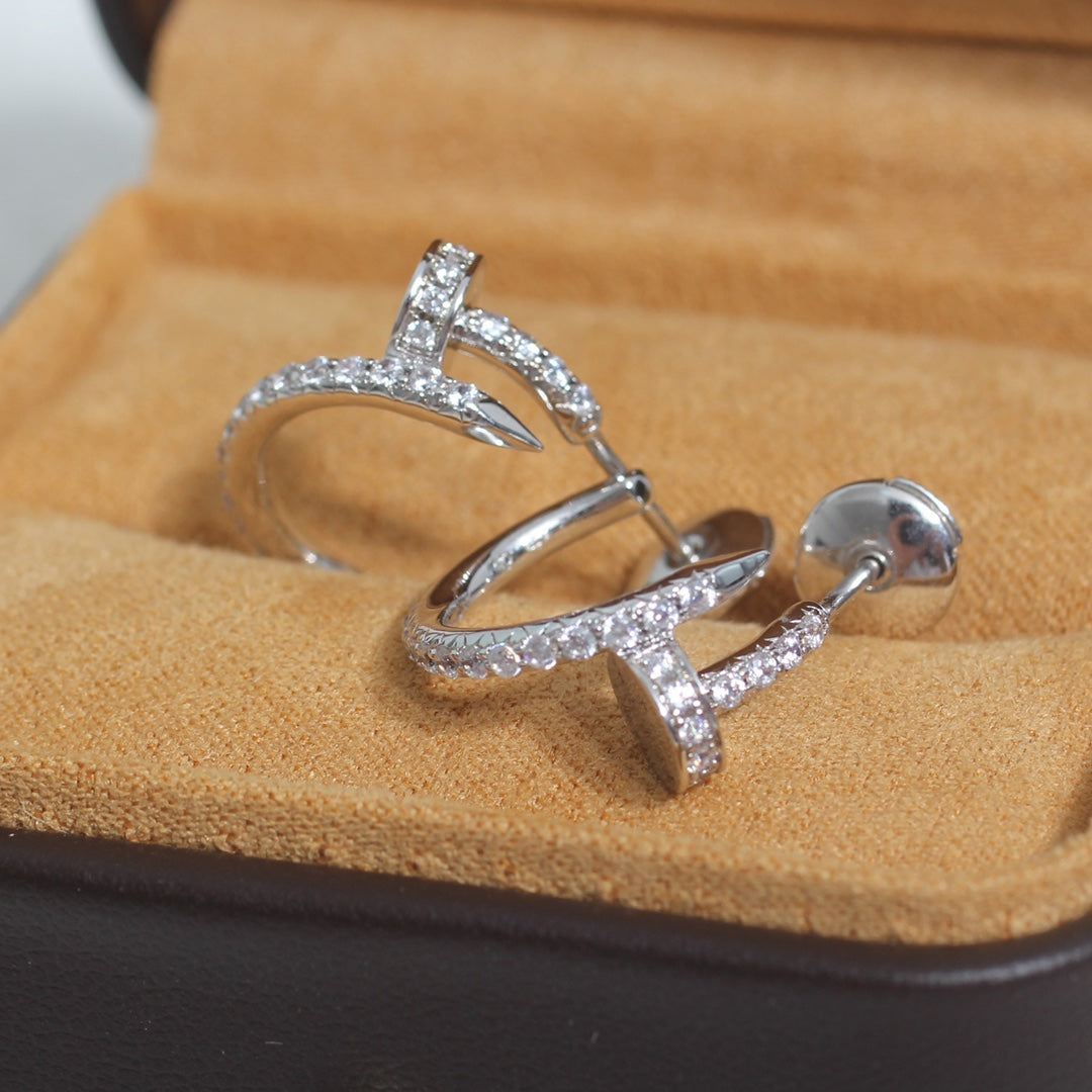 [Spark]JUSTE EARRINGS 12.75MM SILVER DIAMOND