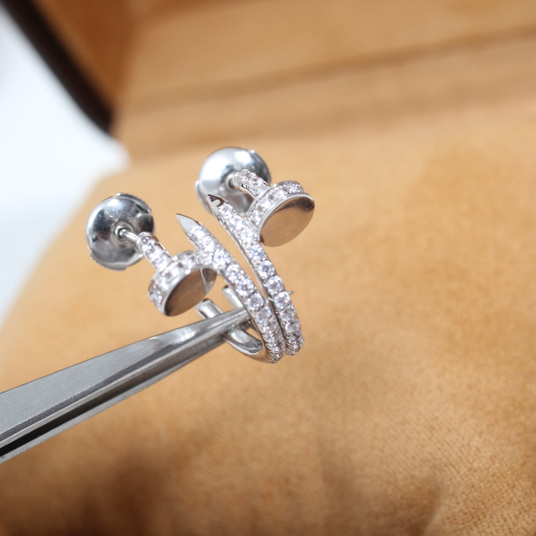 [Spark]JUSTE EARRINGS 12.75MM SILVER DIAMOND