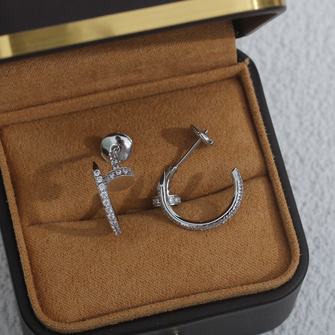 [Spark]JUSTE EARRINGS 12.75MM SILVER DIAMOND