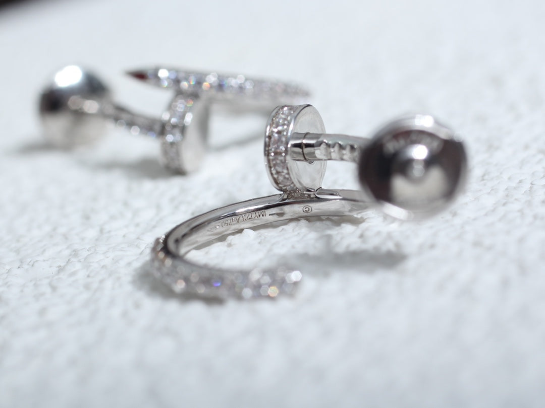 [Spark]JUSTE EARRINGS 12.75MM SILVER DIAMOND