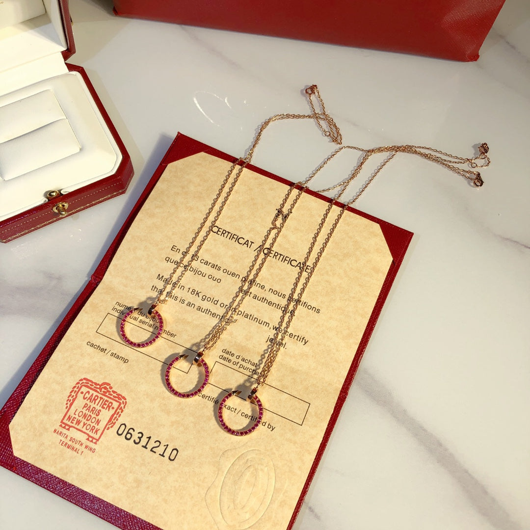 [Spark]JUSTE NECKLACE GOLD RED DIAMONDS
