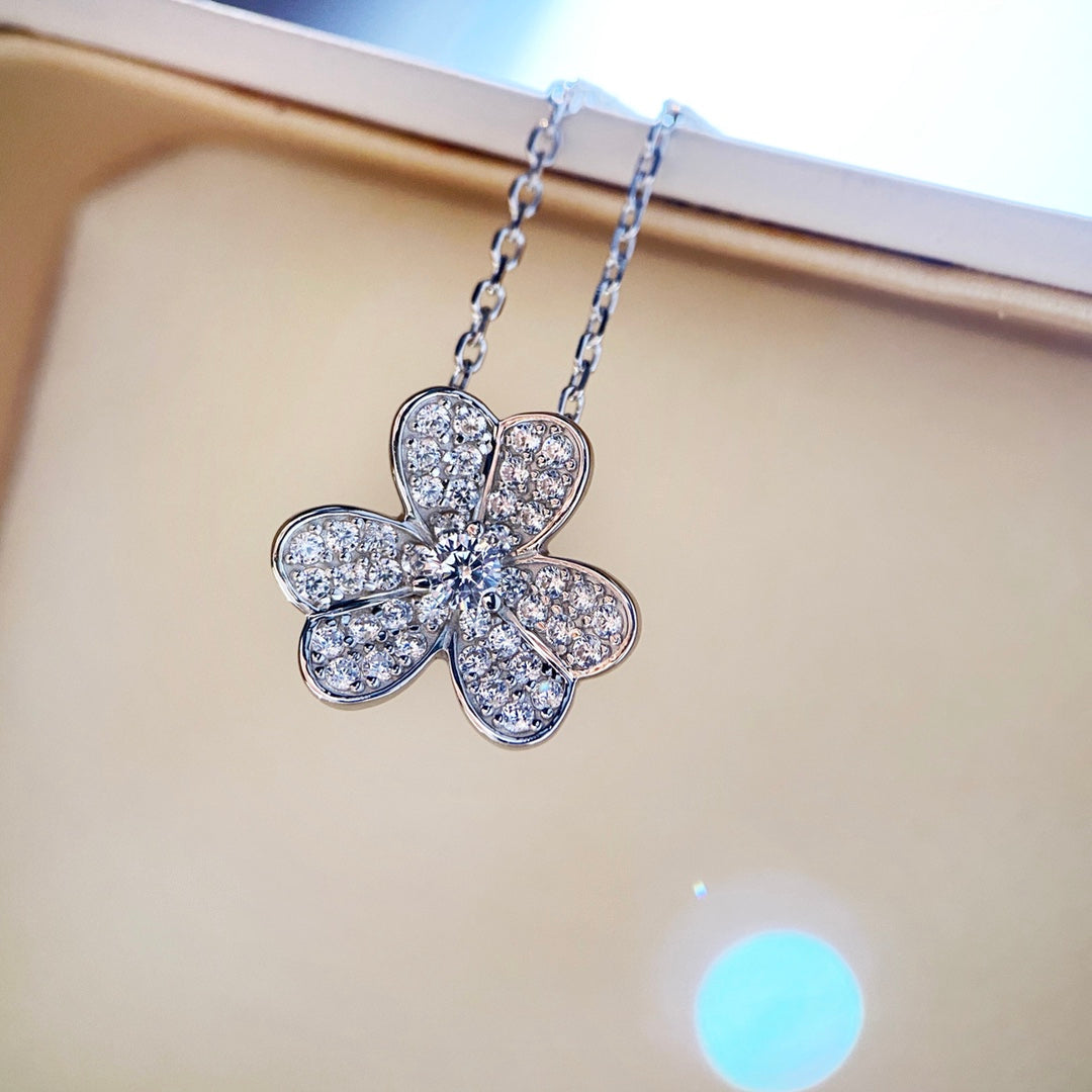 [Spark]CLOVER DIAMOND NECKLACE SILVER