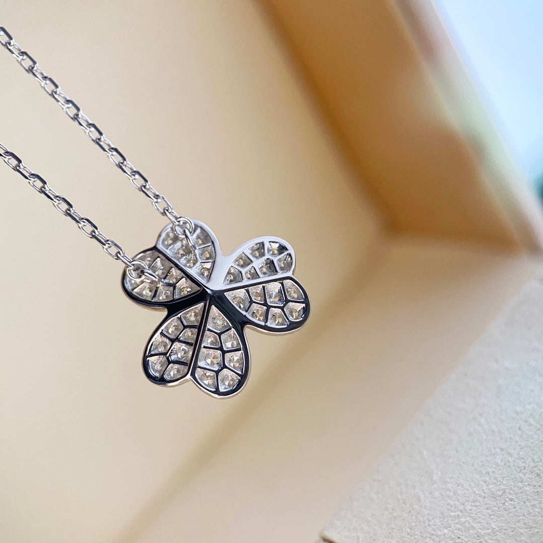 [Spark]CLOVER DIAMOND NECKLACE SILVER