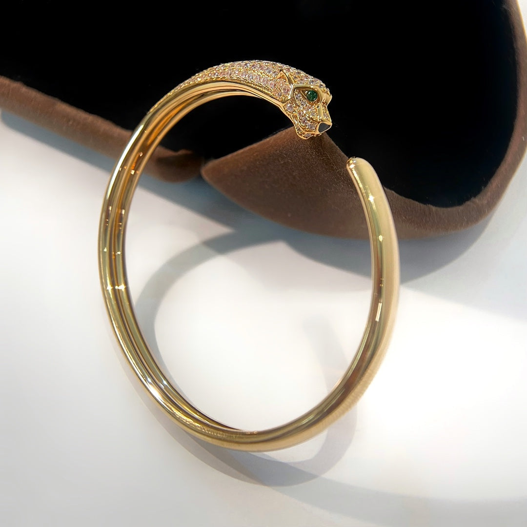 [Spark]PANTHERE GOLD DIAMOND OPEN BRACELET