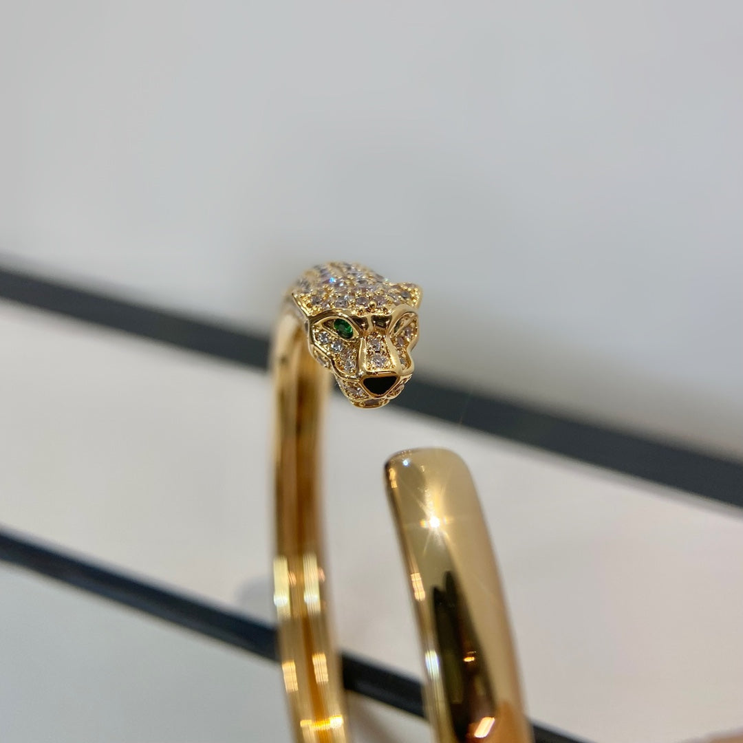 [Spark]PANTHERE GOLD DIAMOND OPEN BRACELET