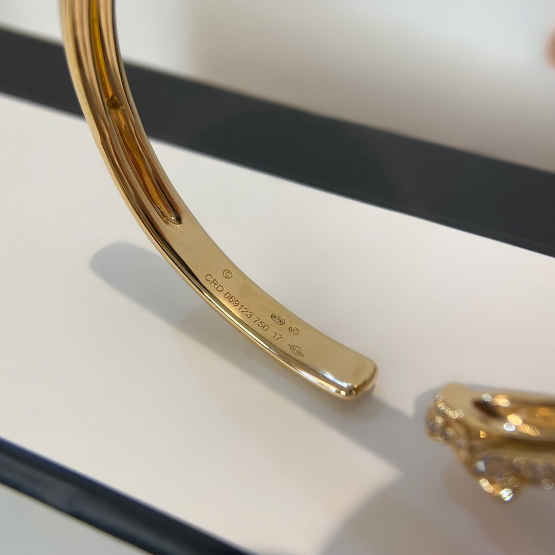 [Spark]PANTHERE GOLD DIAMOND OPEN BRACELET