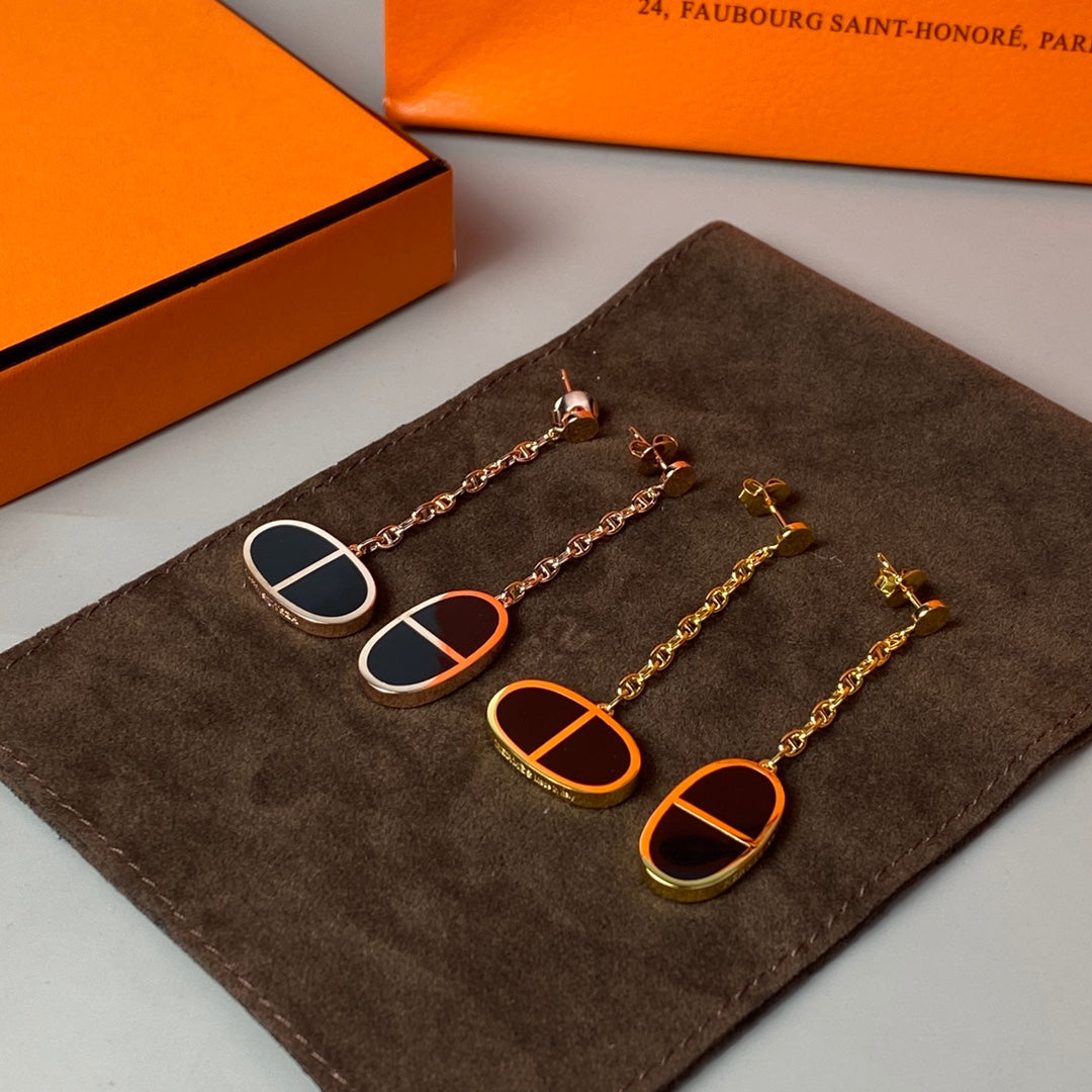 [Spark]CHAINE VERSO BLACK CERAMIC EARRINGS