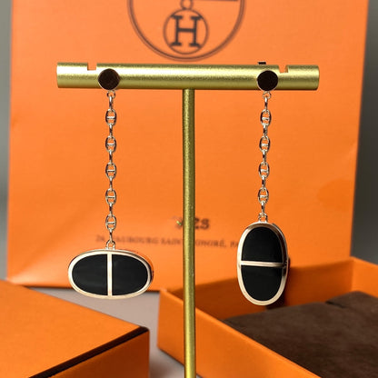 [Spark]CHAINE VERSO BLACK CERAMIC EARRINGS