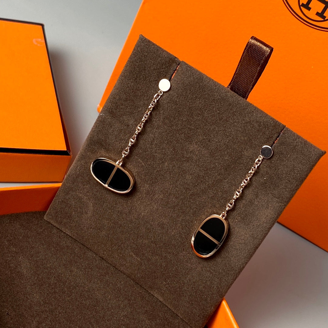 [Spark]CHAINE VERSO BLACK CERAMIC EARRINGS