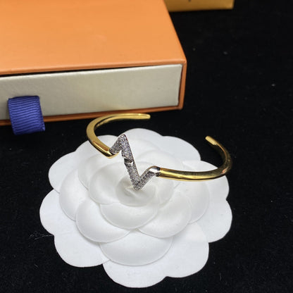 [Spark]VOLTE UPSITE DOWN DIAMOND GOLD OPEN BRACELET