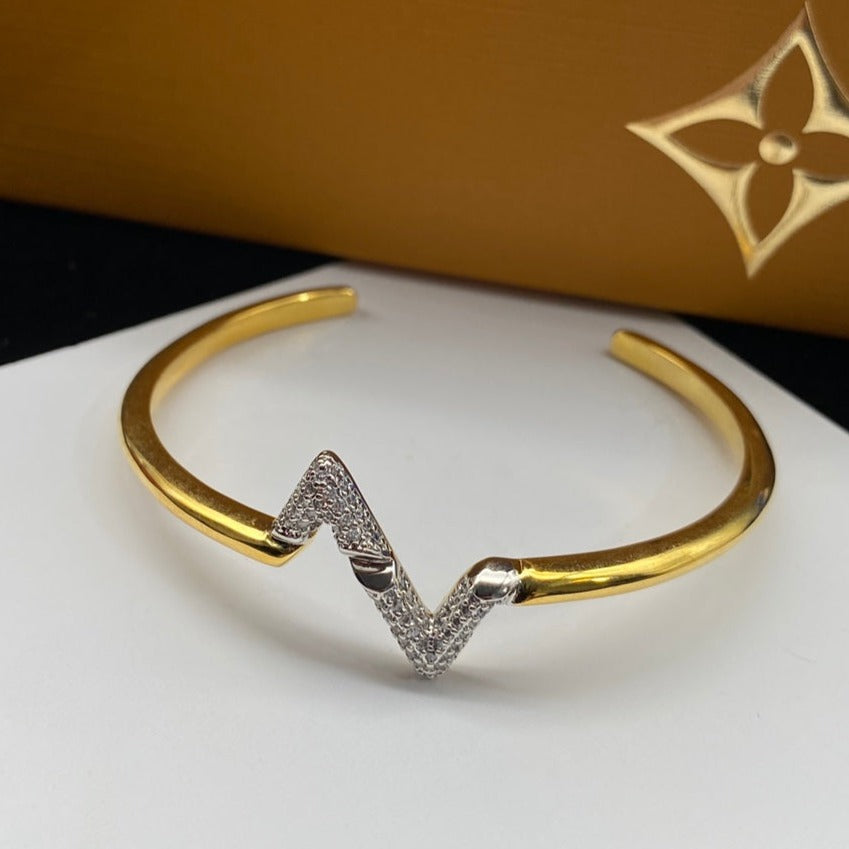[Spark]VOLTE UPSITE DOWN DIAMOND GOLD OPEN BRACELET