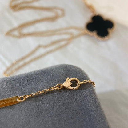 [Spark]CLOVER 25MM NECKLACE GOLD ONYX