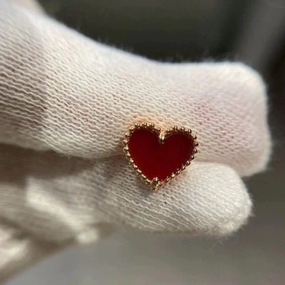 [Spark]HEART CARNELIAN STUD EARRINGS