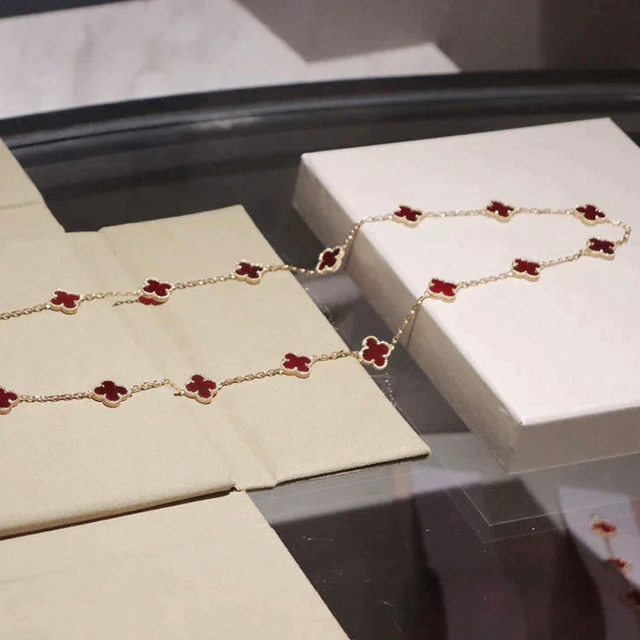 [Spark]CLOVER 20 MOTIFS CARNELIAN NECKLACE