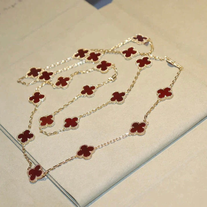 [Spark]CLOVER 20 MOTIFS CARNELIAN NECKLACE