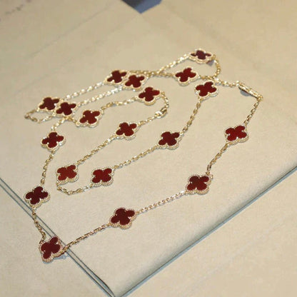 [Spark]CLOVER 20 MOTIFS CARNELIAN NECKLACE