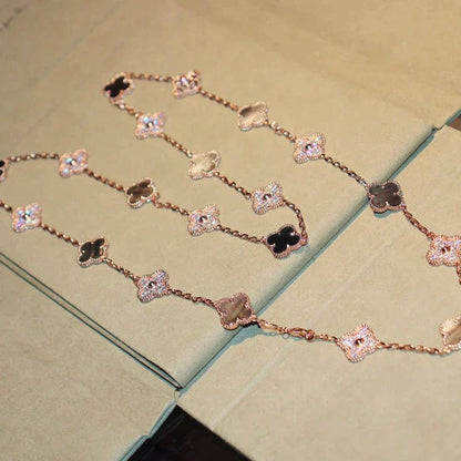 [Spark]CLOVER 20 MOTIFS DARK MOP DIAMOND  NECKLACE