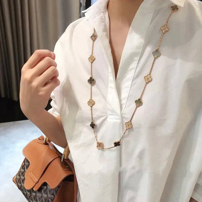 [Spark]CLOVER 20 MOTIFS DARK MOP DIAMOND  NECKLACE