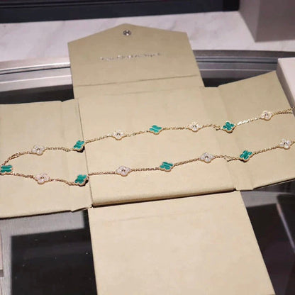 [Spark]CLOVER 20 MOTIFS MALACHITE DIAMOND NECKLACE