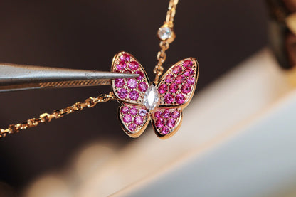 [Spark]BUTTERFLY RED DIAMOND Spark GOLD NECKLACE