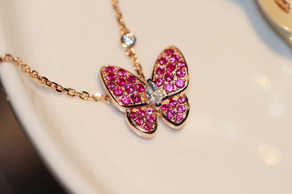 [Spark]BUTTERFLY RED DIAMOND Spark GOLD NECKLACE