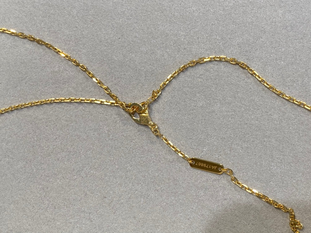 [Spark]CLOVER 25MM NECKLACE GOLD CARNELIAN