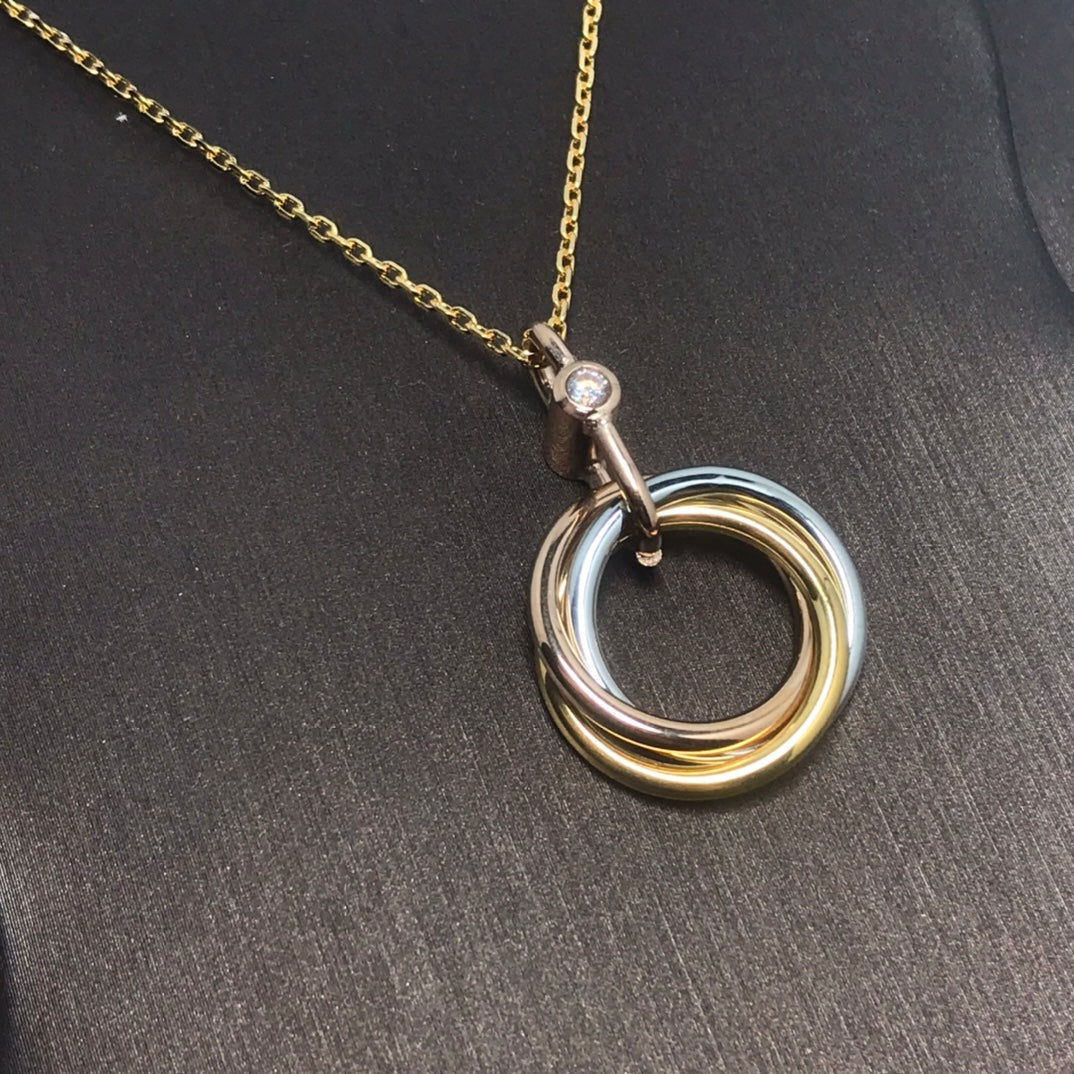 [Spark]TRINITY SILVER GOLD PINK GOLD NECKLACE