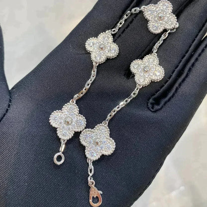 [Spark] CLOVER 5 MOTIF FULL DIAMOND BRACELET COLLECTION
