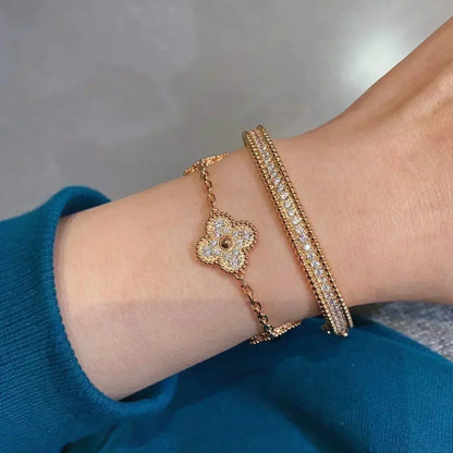 [Spark] CLOVER 5 MOTIF FULL DIAMOND BRACELET COLLECTION