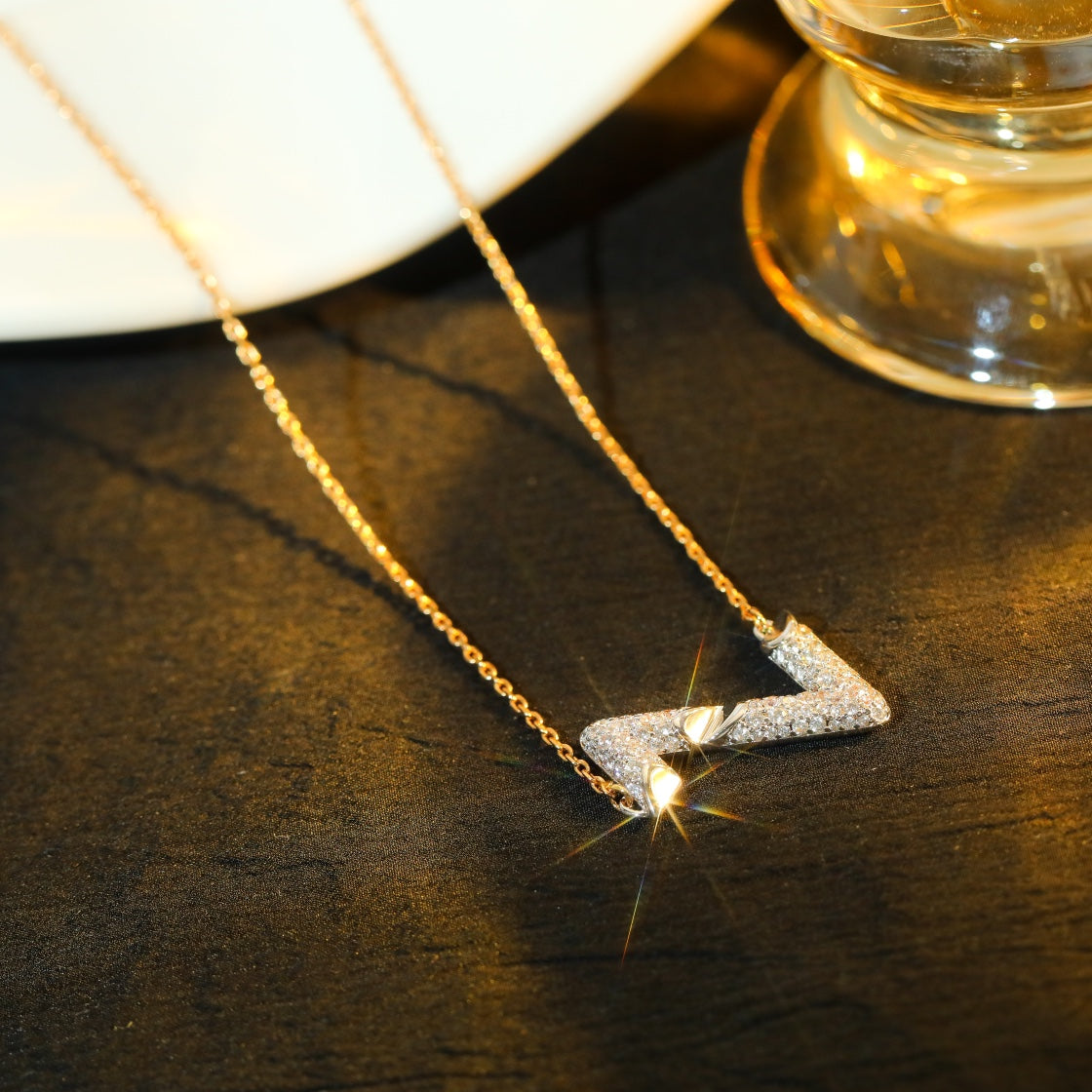 [Spark]VOLT SILVER DIAMOND PEDANT NECKLACE
