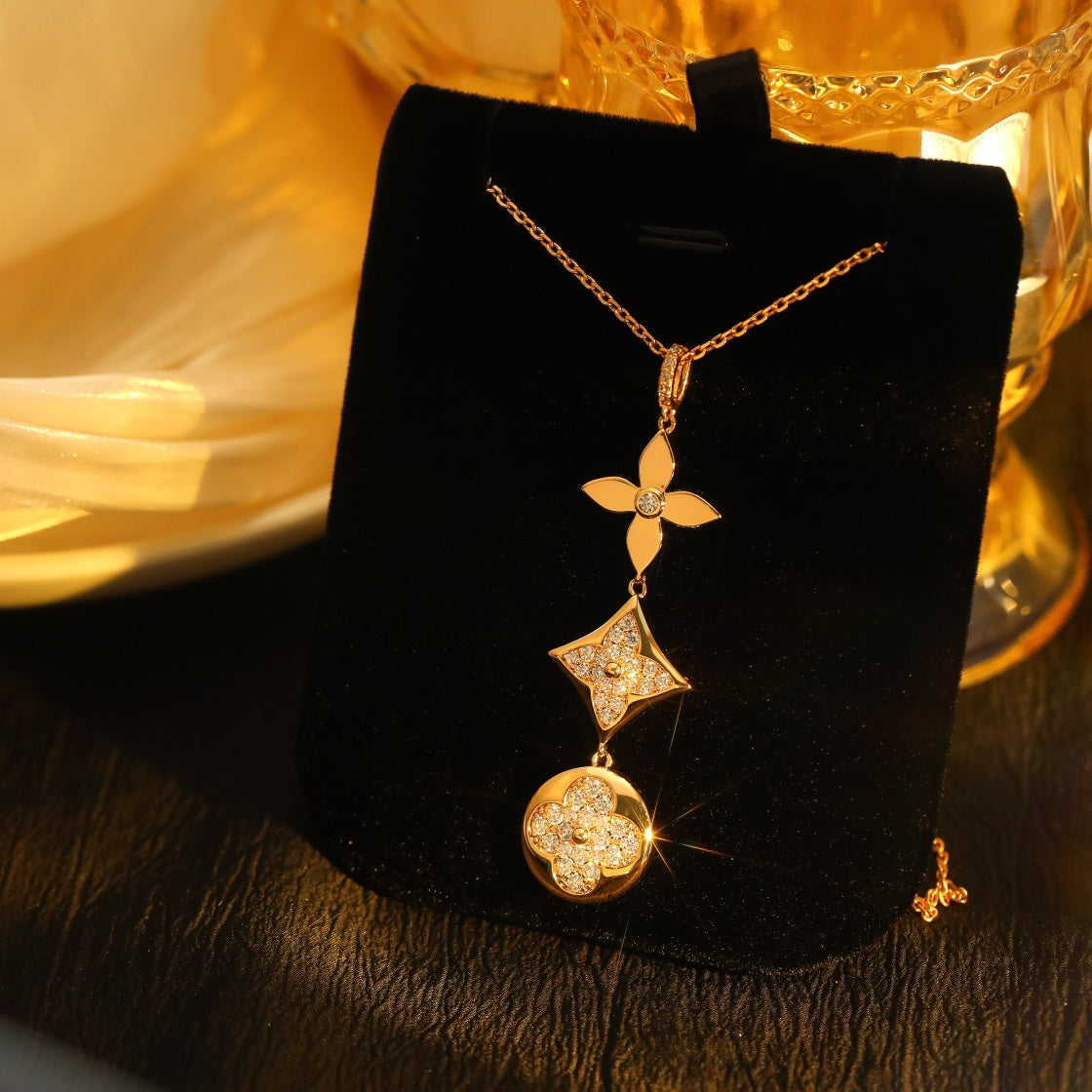 [Spark]STAR AND SUN DIAMOND PINK GOLD NECKLACE