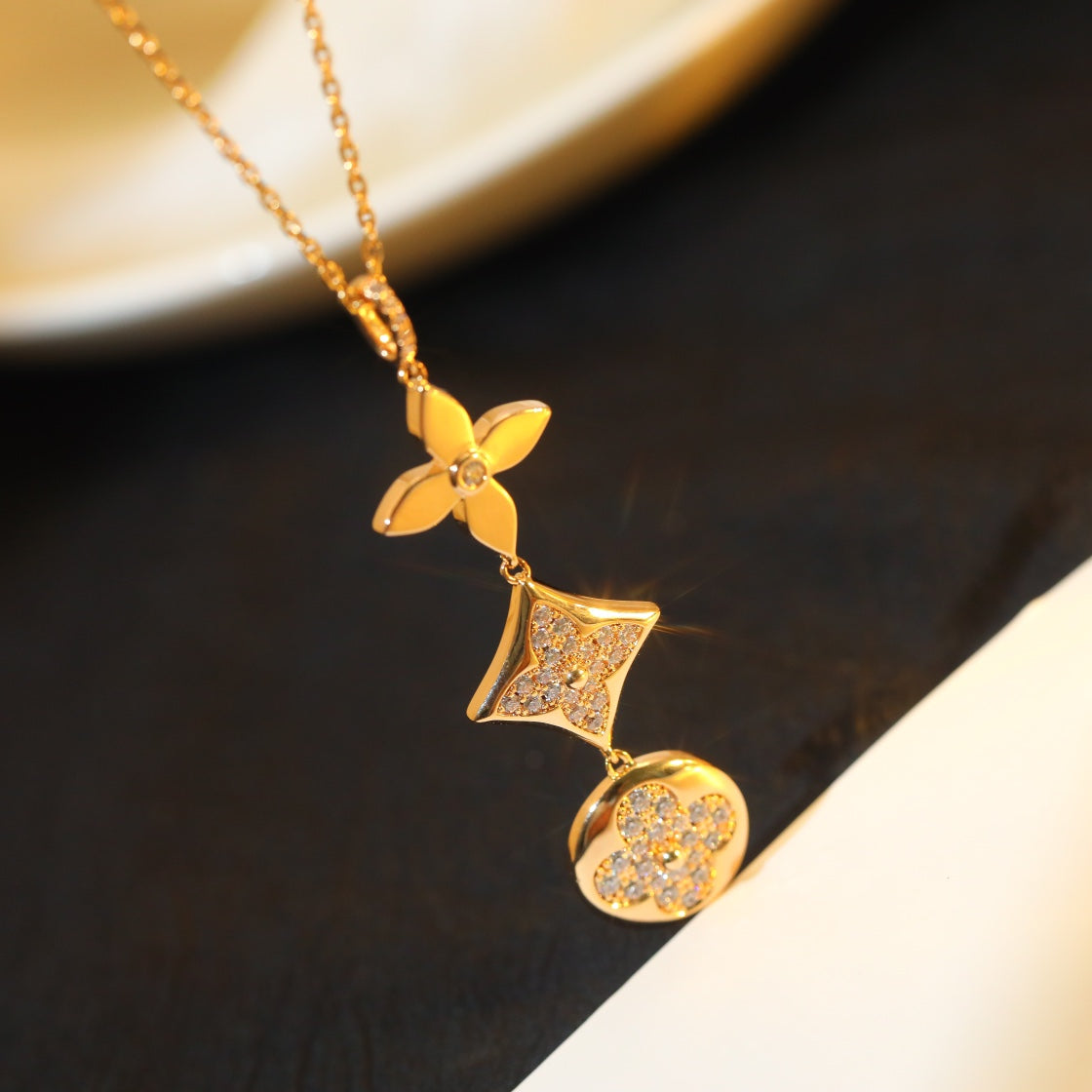 [Spark]STAR AND SUN DIAMOND PINK GOLD NECKLACE