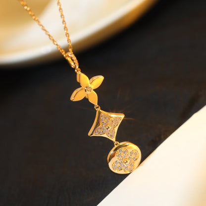 [Spark]STAR AND SUN DIAMOND PINK GOLD NECKLACE