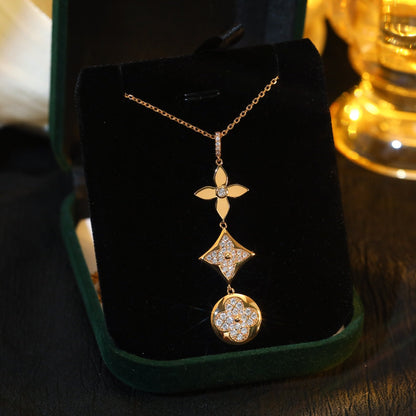 [Spark]STAR AND SUN DIAMOND PINK GOLD NECKLACE